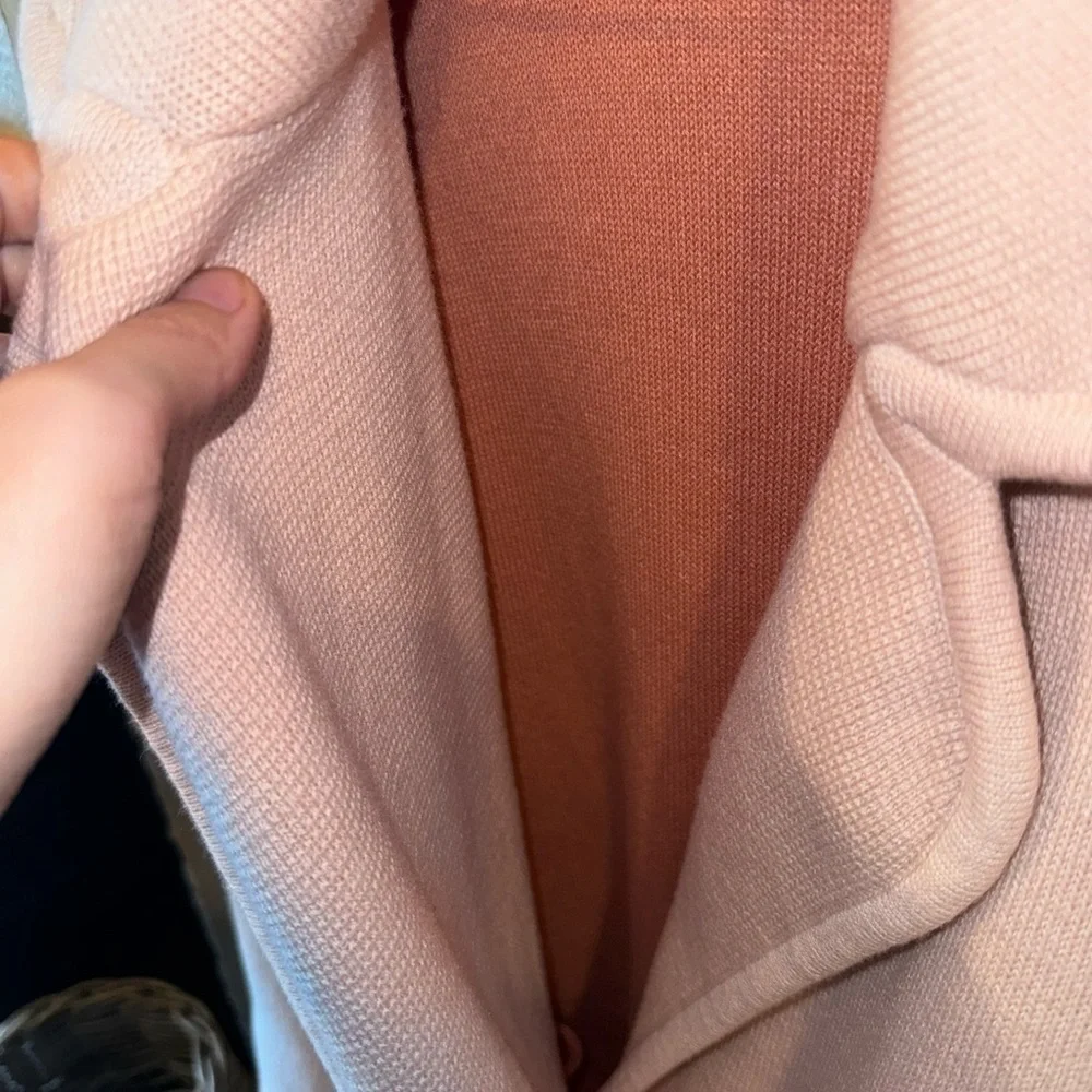 Collection J. Crew Pink Knit Longline Wool Blend Double Breasted Coat Jacket S